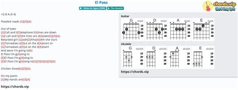 Chord: El Paso - tab, song lyric, sheet, guitar, ukulele | chords.vip