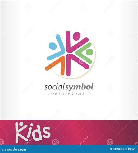 Social Events Logo Concept. Kids Network Logo. Society Rallies of ...