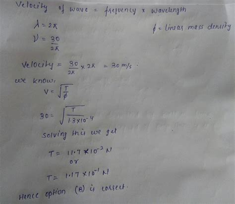 Linear density of a string is 1.3 × 10-4kg toppr.com