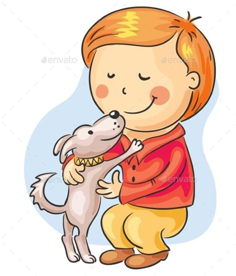 Boy with his Pet | Animal clipart, Pets drawing, Childhood characters