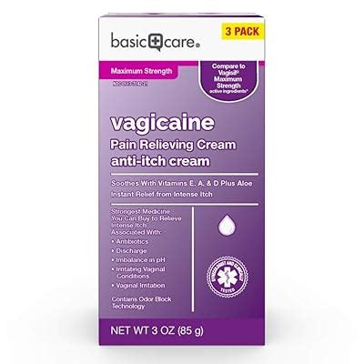 Buy Basic Care Vagicaine Pain Relieving Anti-Itch Cream, Maximum ...