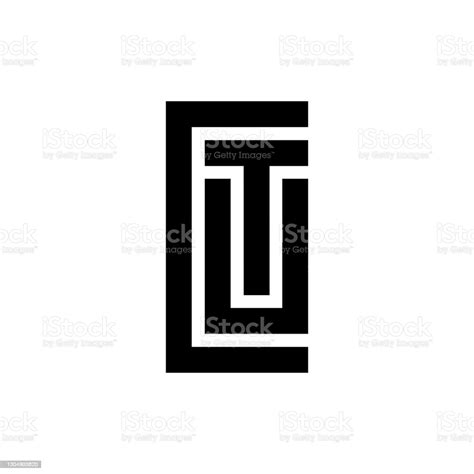 Black And White Letter Cut Ctu Initial Logo Icon Stock Illustration - Download Image Now ...