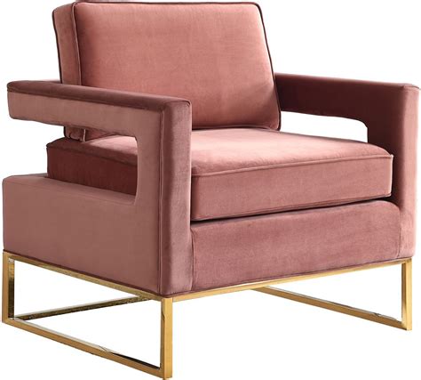 Noah Velvet Accent Chair (Pink) by Meridian Furniture | FurniturePick