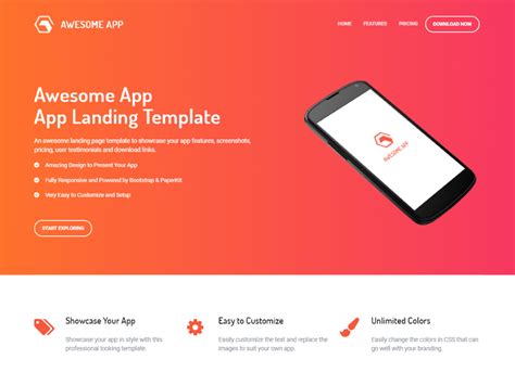 12 Best Mobile App Landing Page Templates Built with Bootstrap - Super ...