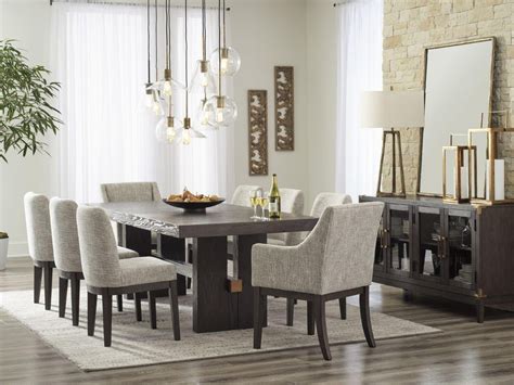 Burkhaus Dark Brown Extendable Rectangular Dining Room Set by Ashley Furniture | 1StopBedrooms