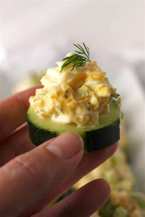 Egg Salad Cucumber Canapé - Vegetarian Appetizer » Honey and Birch