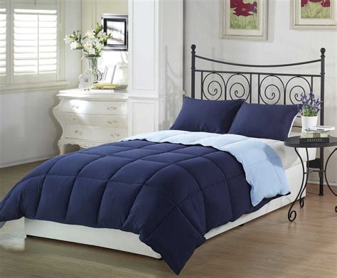 The Chezmoi Goose Down Queen Blue Comforter Set Reviews | Home Best ...