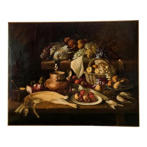 17th Century Antique Large Dutch Still Life With Fruit and Game Oil on Canvas Painting | Chairish