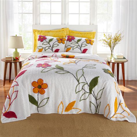 Julie Floral Chenille Bedspread Collection | Plus Size Bedding ...