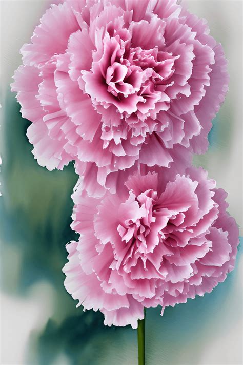 Pale Pink Carnation Bouquet Digital Graphic · Creative Fabrica