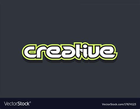 Creative word text logo design green blue white Vector Image