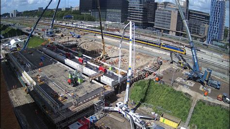 Timelapse zomerwerkzaamheden Zuidasdok Amsterdam (augustus 2023) - YouTube