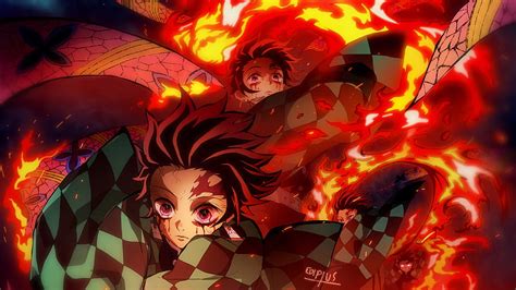 Demon slayer tanjirou kamado on fire anime-, HD wallpaper | Peakpx