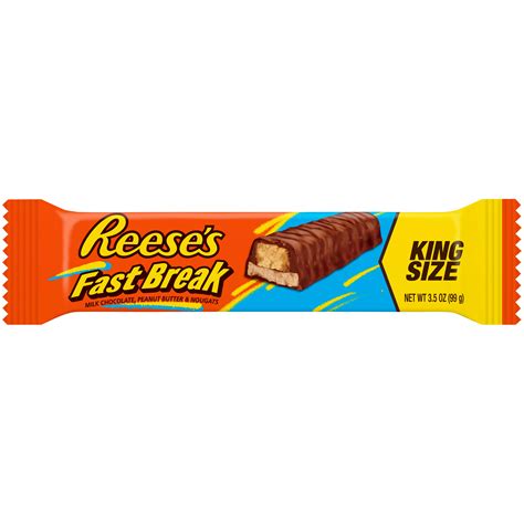 Reese's Fast Break, Milk Chocolate, Peanut Butter and Nougat, King Size Bar, 3.5 Oz – Walmart ...