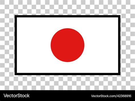 Japanese flag icon isolated on transparent Vector Image