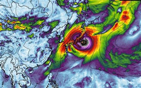 Typhoon Hagibis satellite image: Monster black eye of storm SWALLOWS whole island | World | News ...