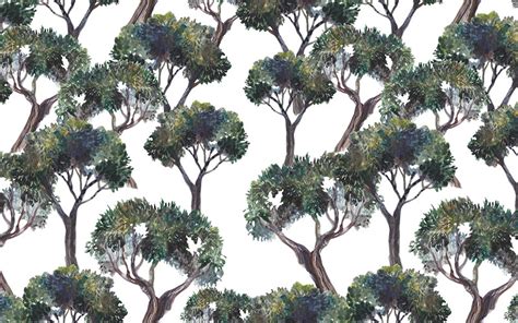 Forest Pattern - Watercolor Trees Graphic by kaleriiatv · Creative Fabrica