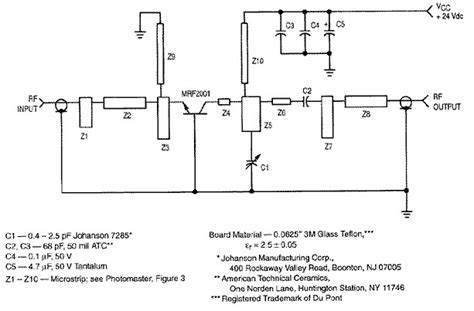 MRF2001 rf amplifier Archives - Amplifier Circuit Design