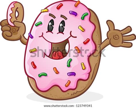 Frosted Donut Cartoon Character Sprinkles Stock Vector (Royalty Free ...