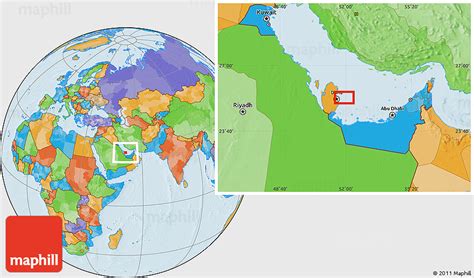 Political Location Map of Doha