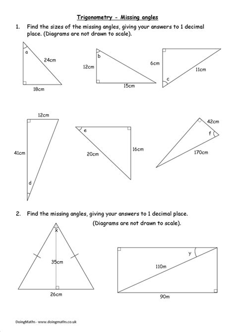 Right Triangle Trig Finding Missing Sides And Angles Worksheet Answers ...