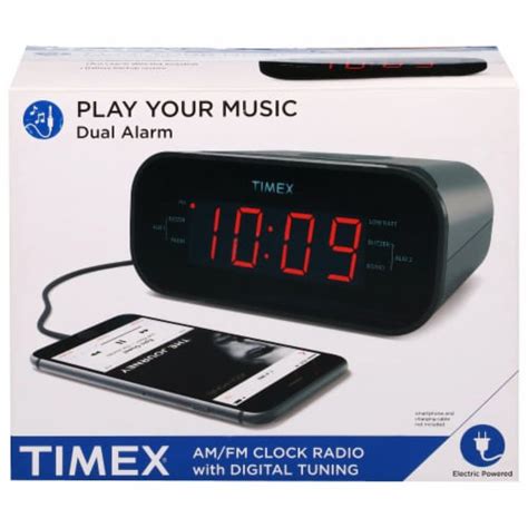 Timex® Dual Alarm AM/FM Clock Radio - Black, 1 ct - Kroger