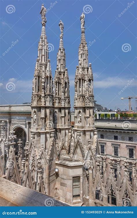 Beautiful Roof of the Duomo Cathedral in Milan. Editorial Stock Image - Image of ancient ...