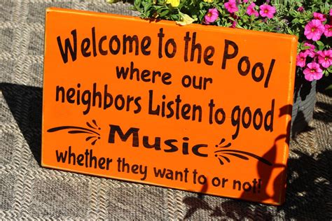 Welcome to the Pool Wood Sign Where Our Neighbors Listen to - Etsy ...