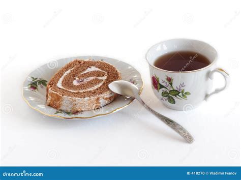 Tea and cake stock photo. Image of coffeecup, dessert, drink - 418270