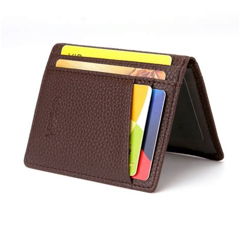 Credit Card Holder with ID Window,RFID Protected card wallet,PU Leather Slim Wallets - Walmart.com