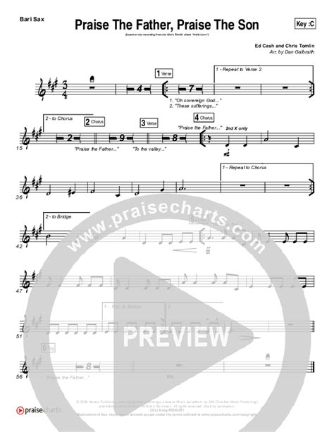 Praise The Father Praise The Son Bari Sax Sheet Music PDF (Chris Tomlin) - PraiseCharts