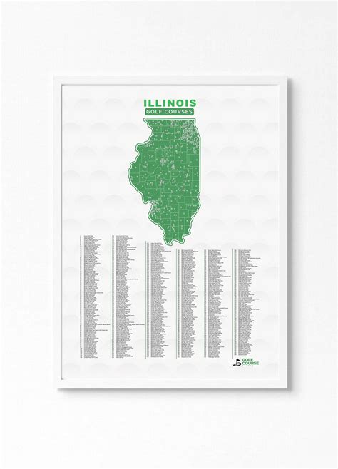 Best Illinois Golf Course Map | Special Gift - Golf Course Prints