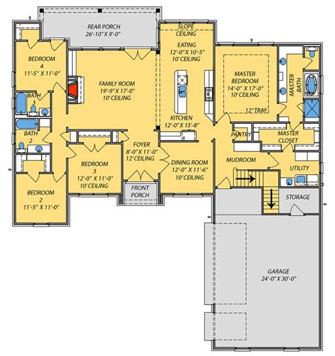 Modern Farmhouse Plan: 2,399 Square Feet, 4 Bedrooms, 3 Bathrooms ...