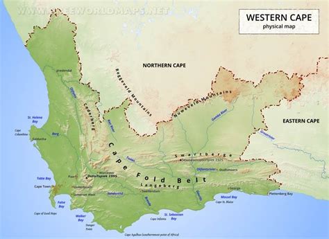 Western Cape map - South Africa