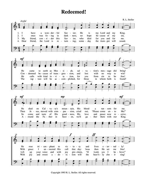 Hymn Information for Redeemed!