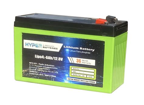 Hyper Lithium Ferro Phosphate Battery 12V 6AH, Voltage: 12.8V at Rs 1100 in Vasai