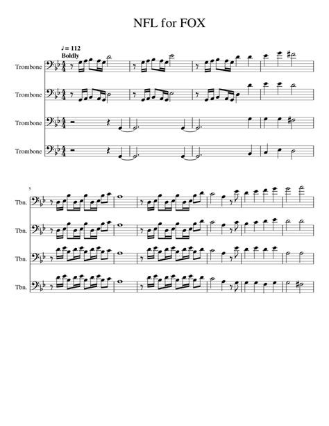 NFL Theme for FOX Sheet music for Trombone | Download free in PDF or ...