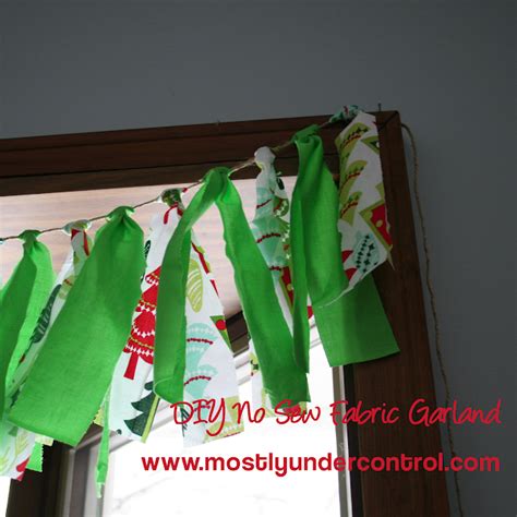 DIY No Sew Fabric Window Garland - Mostly Under Control