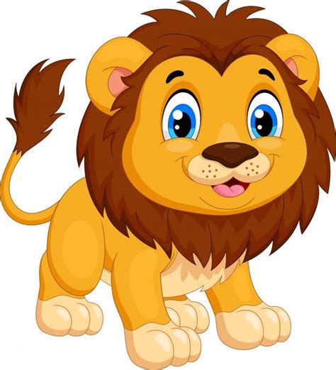 Premium Vector | Cute lion cartoon | Cute animals, Cartoon lion, Cute cartoon animals