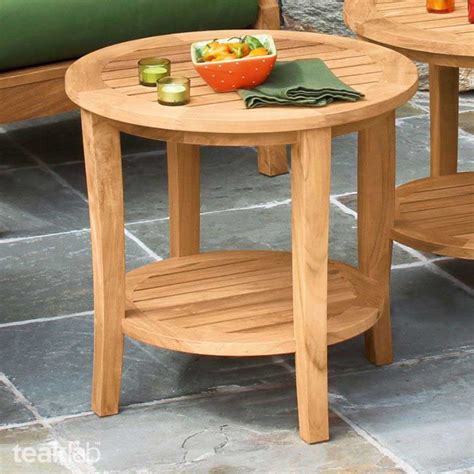 Buy Teak Wood Outdoor Round Side Table Online | TeakLab