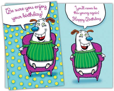 94147 Six Funny Birthday General Greeting Cards With Six Envelopes For ...