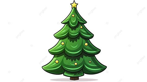 Christmas Green Tree In Sartoon Doodle Style Isolated On White Background, Christmas Pine ...