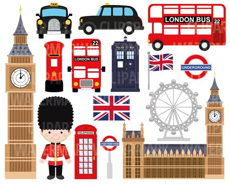 London Clipart, Cute Uk London Clipart, British Clipart, Great Britain ...