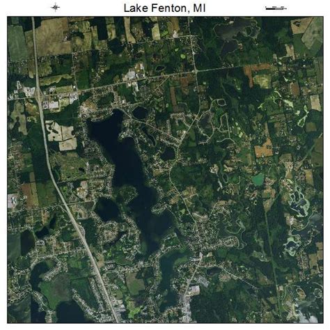 Aerial Photography Map of Lake Fenton, MI Michigan