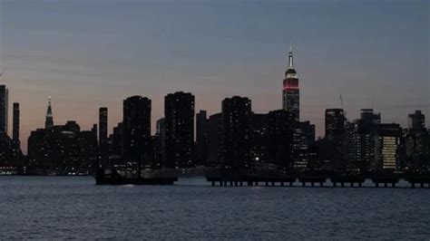 NYC skyline at night | Stock Video | Pond5