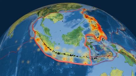 Sunda Plate Extruded - Topographic Stock Illustration - Illustration of fire, continental: 188221864