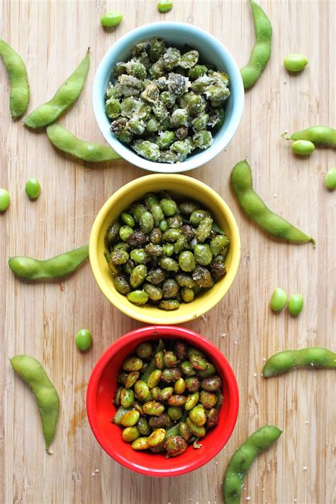 THE MOST ADDICTING (healthy) SNACK: FLAVORED ROASTED EDAMAME THREE WAYS | Edamame recipes ...