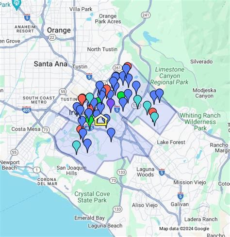 Irvine Unified School District (click on Pin for school information) - Google My Maps