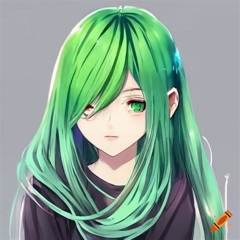 Green haired anime girl on Craiyon