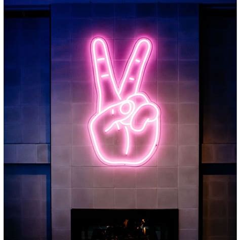 LED Neon Peace Sign Wall Art | Large Aesthetic Neon Lights for Sale